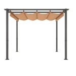 Stylish 10′ x 13′ Aluminum Patio Pergola with Retractable Canopy – Perfect Backyard Shade Shelter for Outdoor Parties