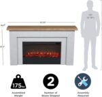 Real Flame Malie 68″ Electric Fireplace with Mantel & Remote Control - Image 4
