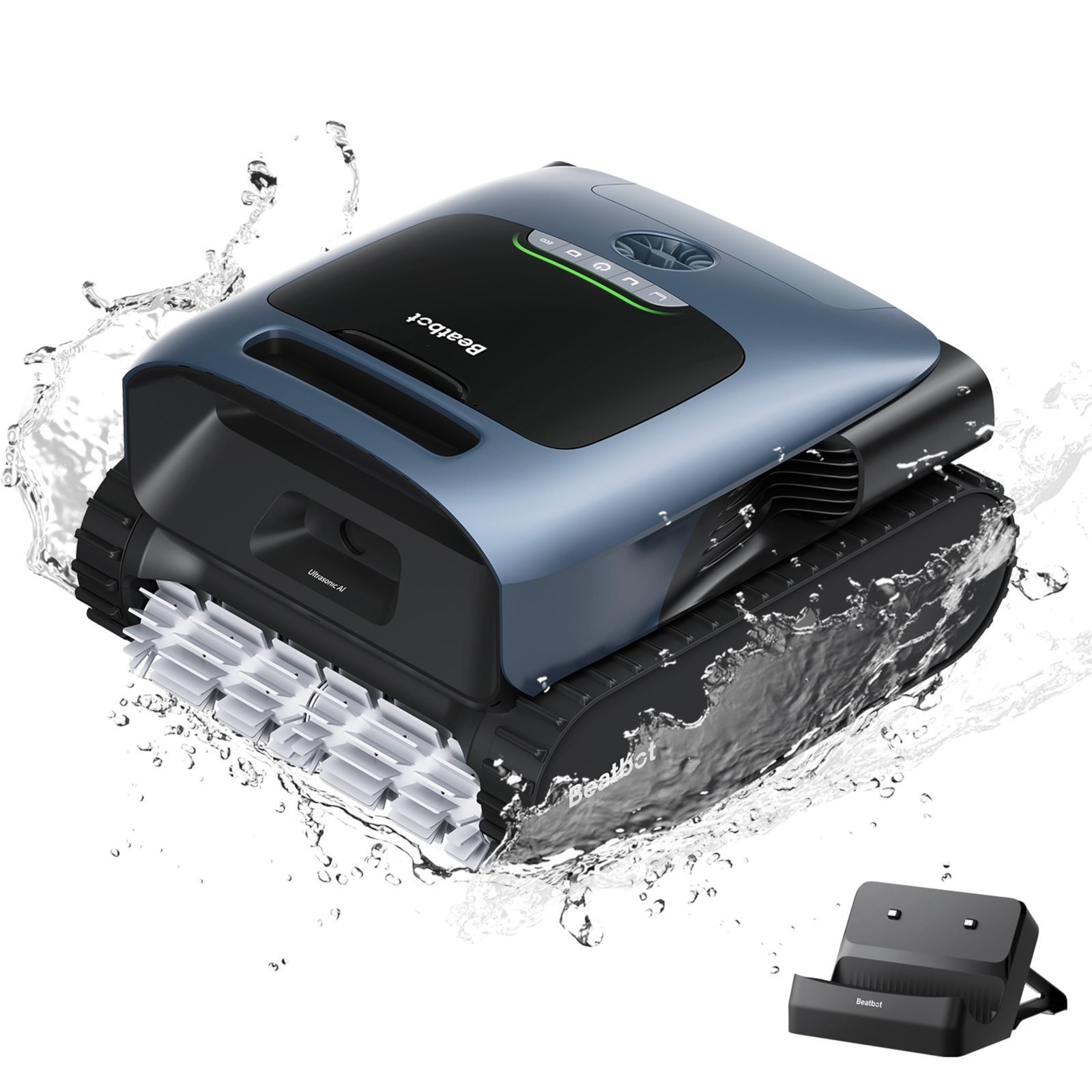 Beatbot AquaSense Pro Cordless Pool Cleaner Robot – Clarifies Water, Cleans Surface, Floor, Walls and Waterline, Intelligent Path Optimization, Surface Parking-Dark Blue