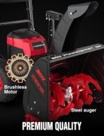 PowerSmart HB2805A 80V 24-Inch Self-Propelled 2-Stage Cordless Snow Blower with 6.0Ah Battery & Charger - Image 8