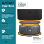 Wave Atlantic 6-Person Inflatable Hot Tub | Integrated Eco Heater | 130 Aquajet Massage System | Anti-Freeze Protection | Quick 15-Minute Setup | Gray Rattan - Image 6