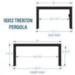 16×12 trenton modern steel pergola with sail shade soft canopy - Image 13