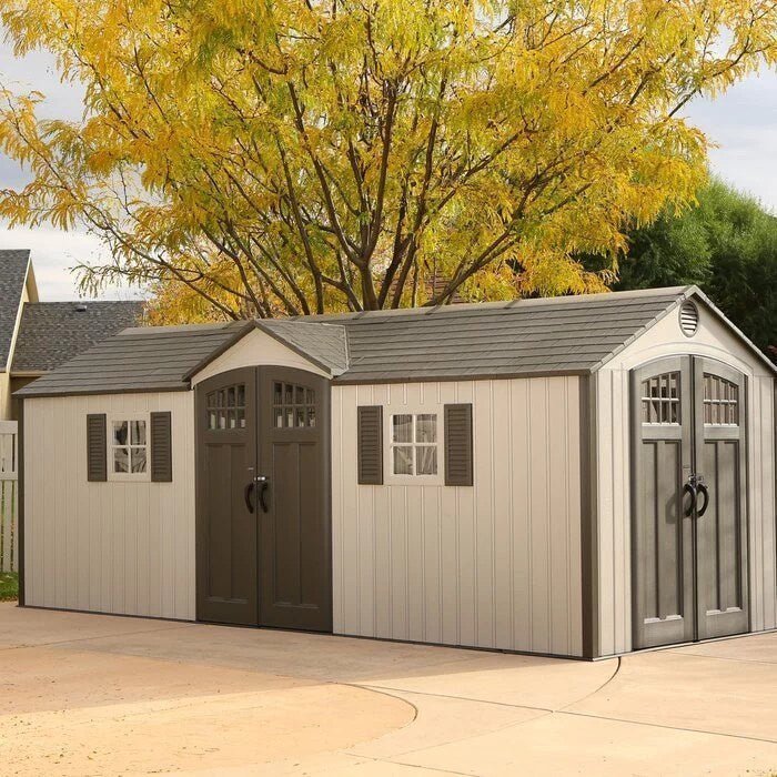 20×8 ft Outdoor Plastic Storage Shed – Durable Weather-Resistant Garden Shed
