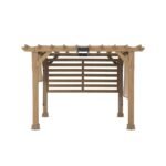 SummerCove 11 ft. x 10 ft. Tan Cedar Frame Wood Pergola with Adjustable Canopy - Image 11